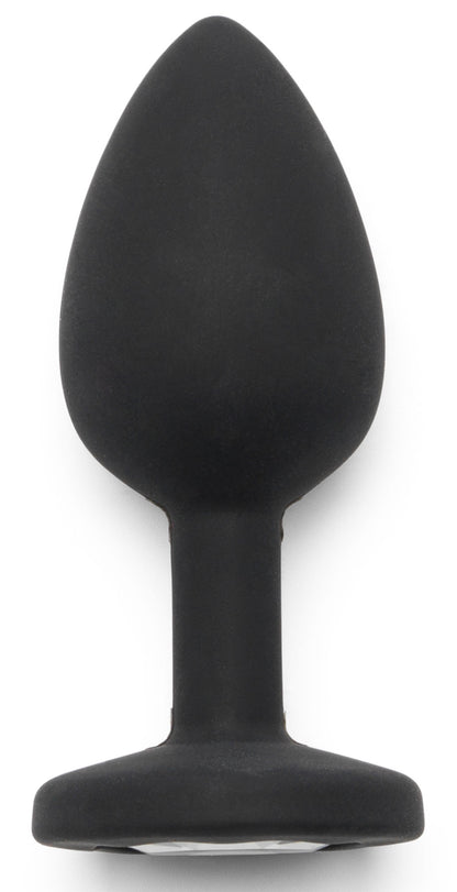 Plug anal bijou transparent Diamond Booty taille S, noir marque ToyJoy vu face