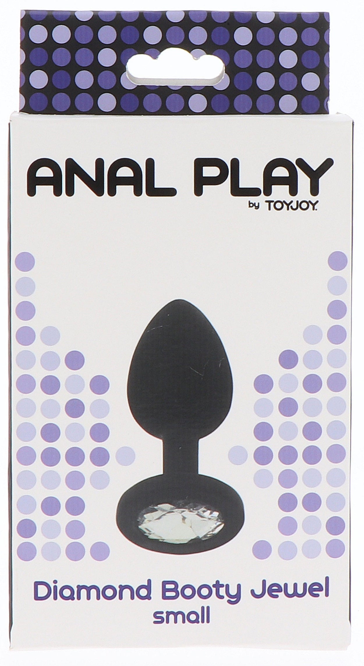 Plug anal bijou transparent Diamond Booty taille S, noir marque ToyJoy dans son packaging