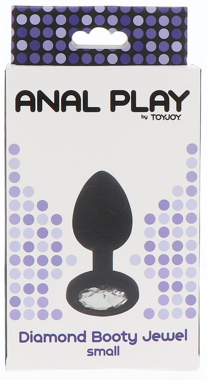 Plug anal bijou transparent Diamond Booty taille S, noir marque ToyJoy dans son packaging