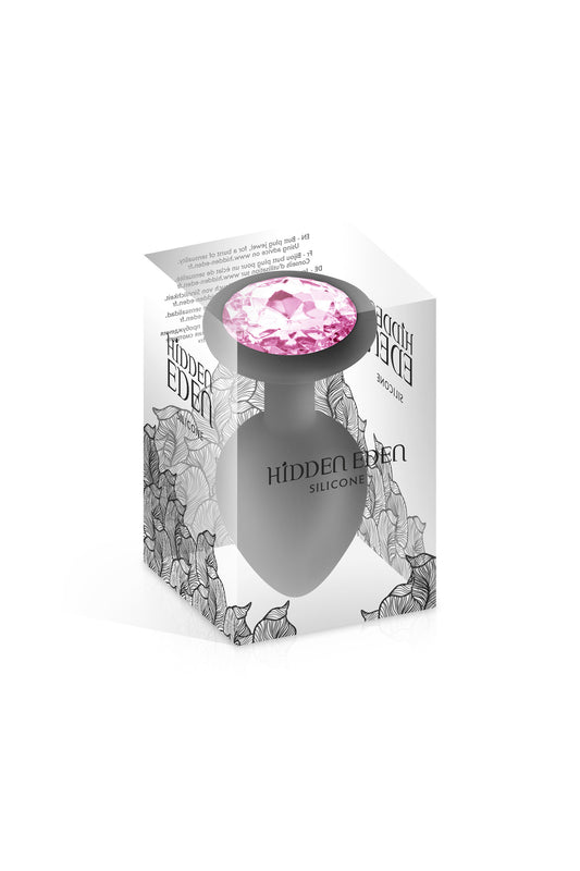 Plug anal en silicone et bijou Cloud taille M noir de la marque Hidden Eden dans son emballage transparent