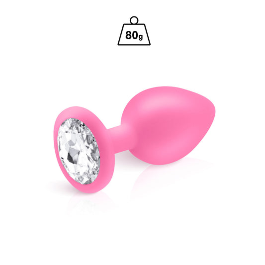 Plug anal en silicone avec bijou scintillant Cloud taille L d'un poids de 80 g pour plaisir intense.