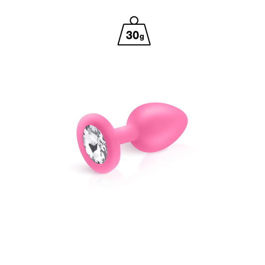 Plug bijou en silicone Cloud rose en taille S d'un poids de 30 g pour plaisir anal
