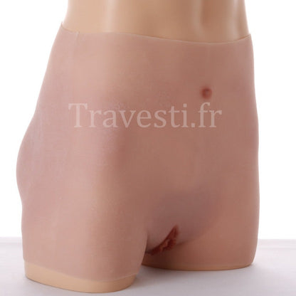 Vagin réaliste en silicone, forme shorty, fessier rebondi, équipé de cathéters et disponible en trois coloris, teint clair