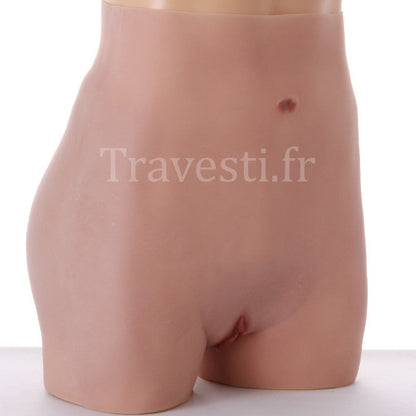 Vagin réaliste en silicone, forme shorty, fessier rembourré de silicone, équipé de cathéters, disponible en trois coloris, teint clair
