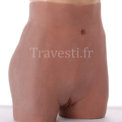 Vagin réaliste en silicone, forme shorty, fessier rembourré de silicone, équipé de cathéters, disponible en trois coloris, hâle léger