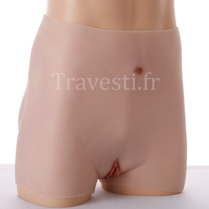 Vagin réaliste en silicone, forme shorty, équipé de cathéters et disponible en trois coloris, très clair