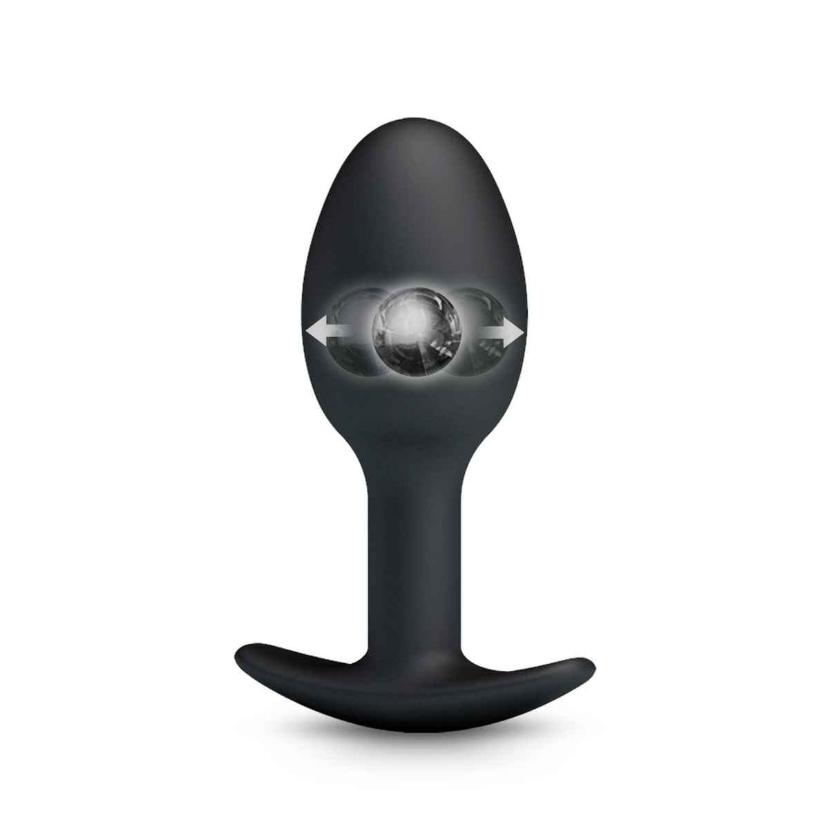 Plug anal avec bille oscillante, noir - Pretty Love