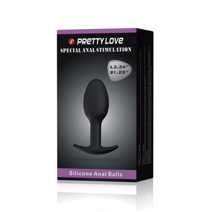 Plug anal avec bille oscillante, noir - Pretty Love