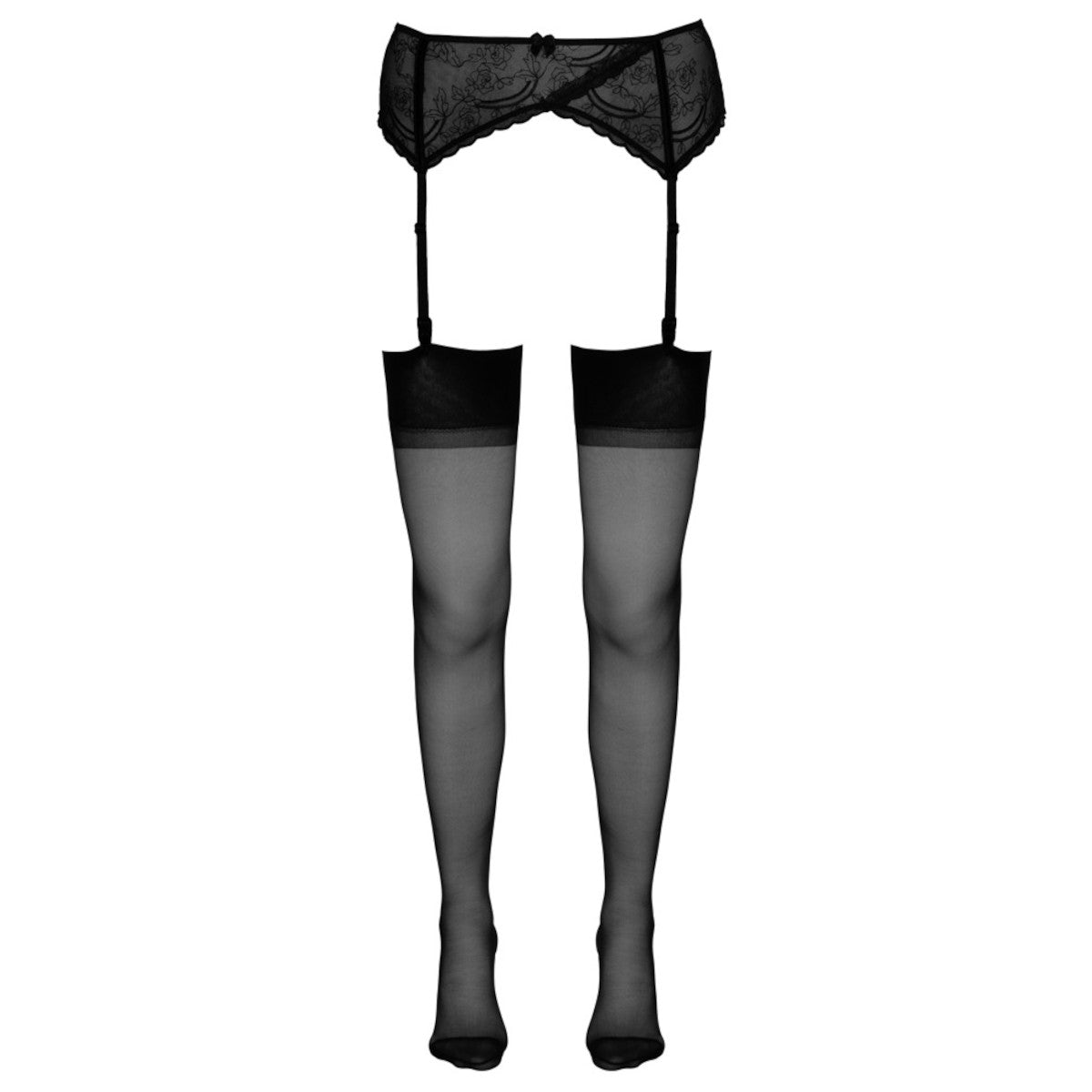 Bas talon cubain pour porte-jarretelles, noir - Cottelli Legwear