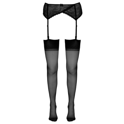 Bas talon cubain pour porte-jarretelles, noir - Cottelli Legwear