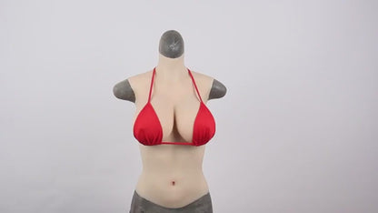 Buste poitrine en silicone col montant et nombril, bonnet C, très clair - CrossGearX