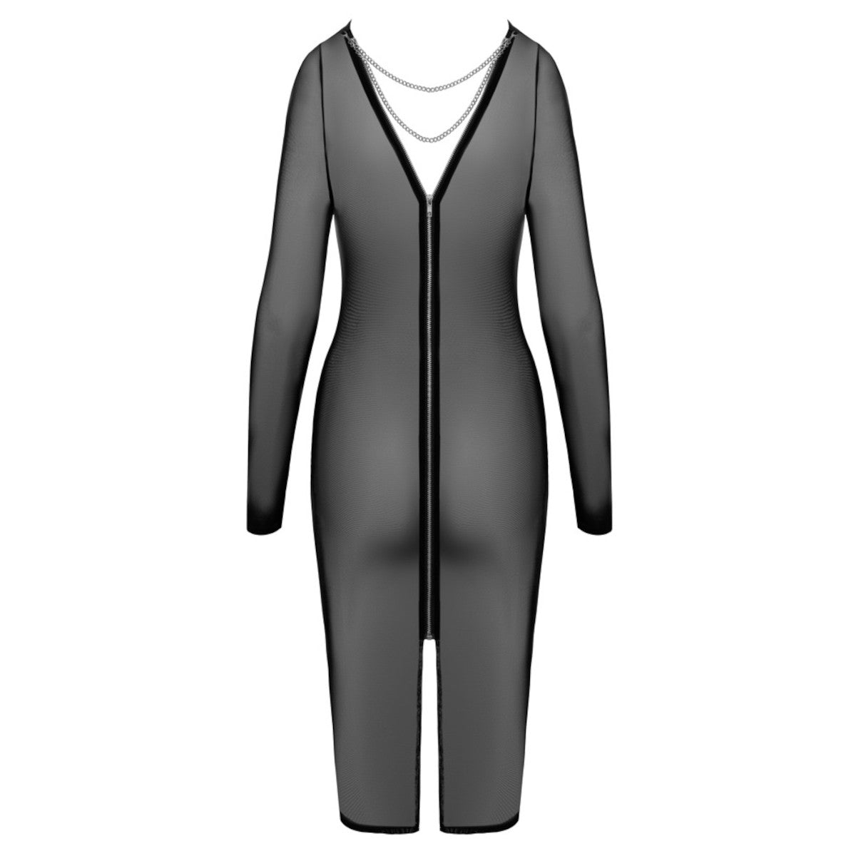 Robe transparente en maille et chaînes, noir - Cottelli Party