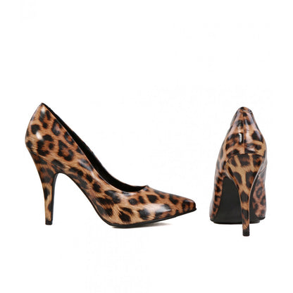 Escarpins grande taille en simili cuir, léopard - Sois Belle