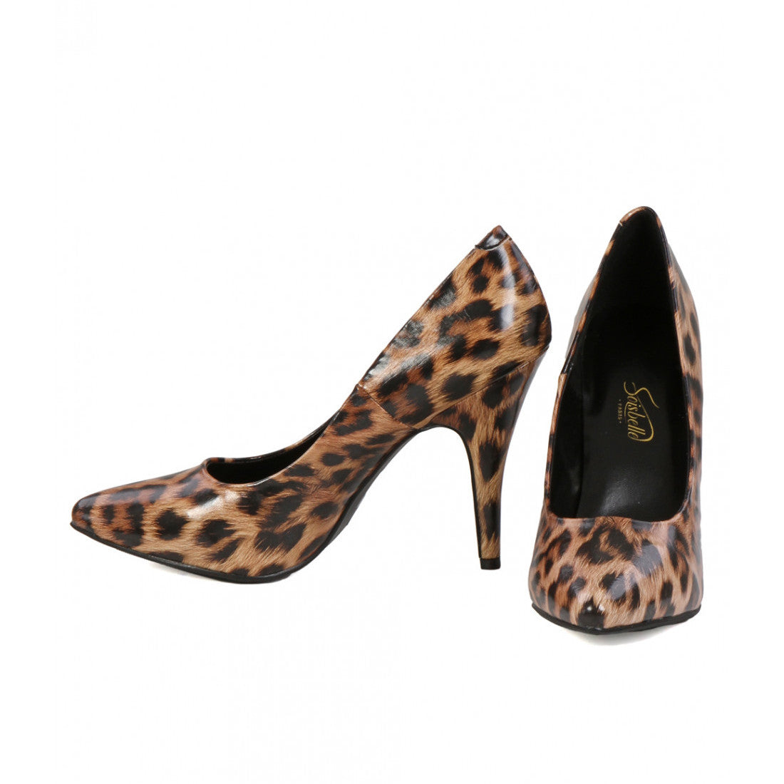 Escarpins grande taille en simili cuir, léopard - Sois Belle